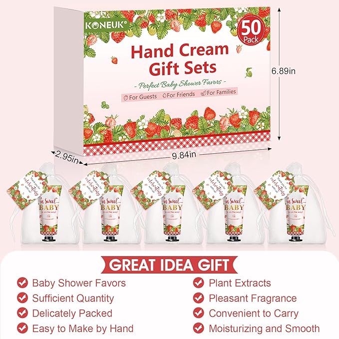 KONEUK 50 Pack Bulk Hand Cream Gifts Sets, Baby Shower Favors and Bridal Shower - Image 4