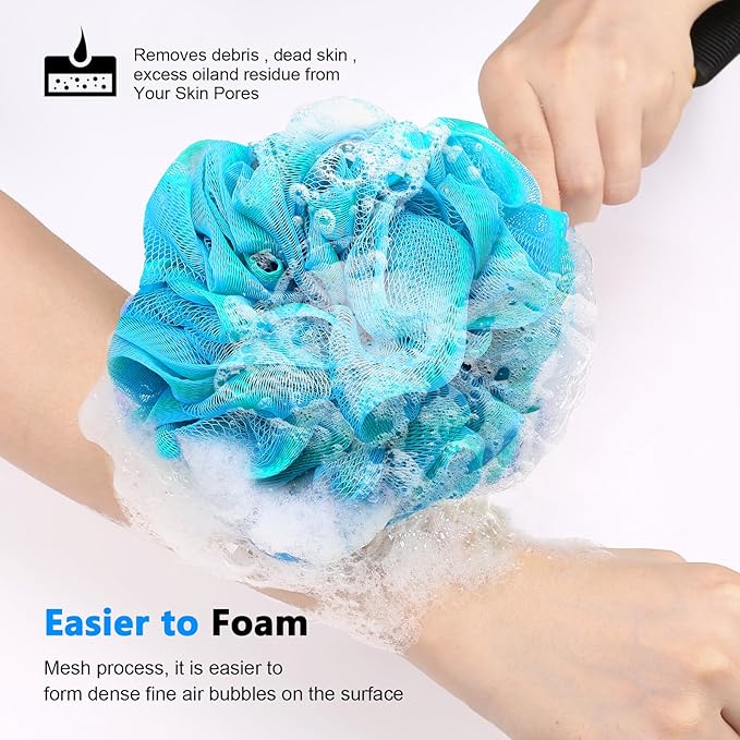 Loofah on a Stick PE Soft Mesh Luffa - Image 5