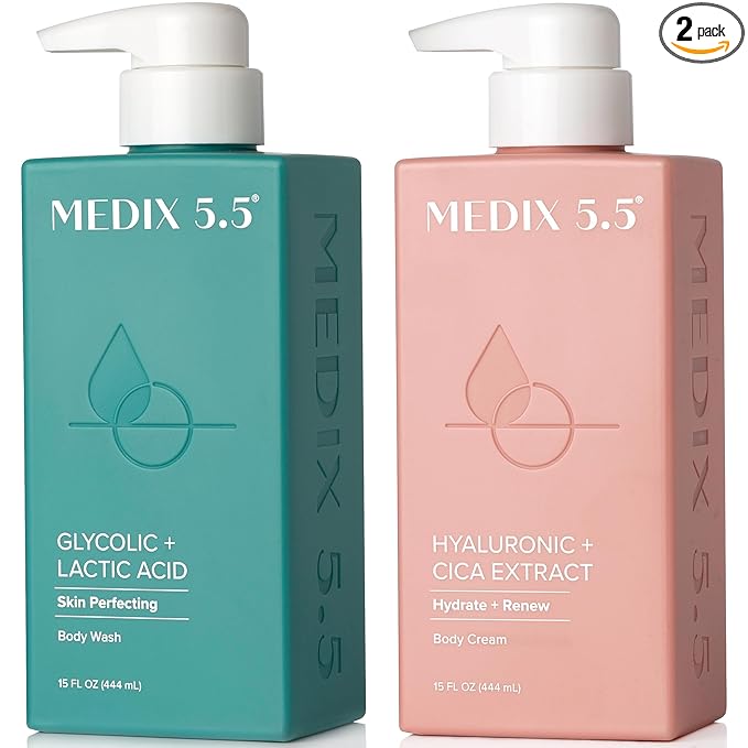 Medix 5.5 Exfoliating AHA Glycolic Acid Face & Body Wash Cleanser + Hyaluronic by Medix55