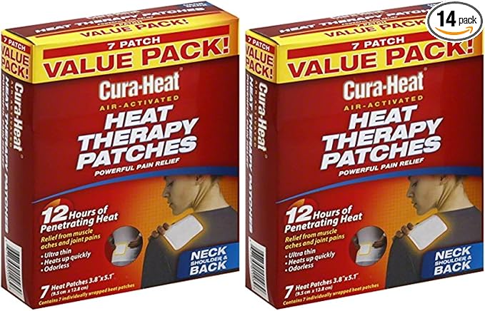 Cura-Heat Therapy Patches, Air Activated, Neck Shoulder & Back, ValuePack 7 by Cura+Heat