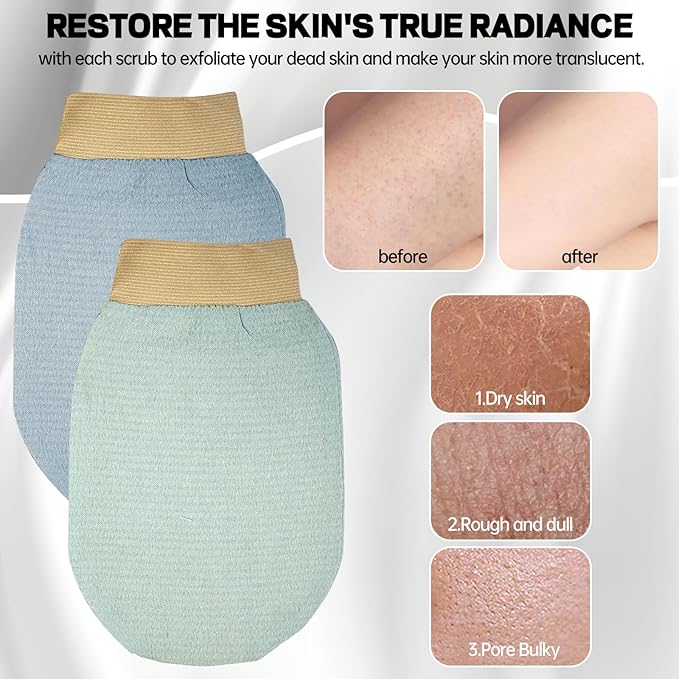 Exfoliating Gloves Glove for Shower, Exfoliating Mitt Mit Body Scrubber - Image 5