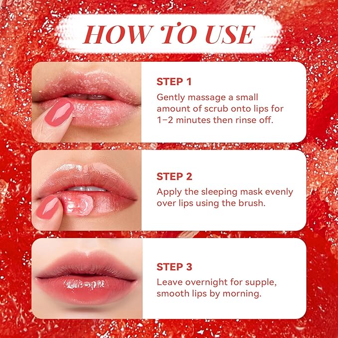 ANAI RUI Cherry Lip Scrub & Lip Mask Set, Vitamin E, Lip Scrub - Image 6
