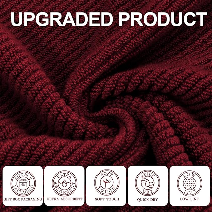 VOOVA & MOVAS Burgundy Towel Set - Image 2