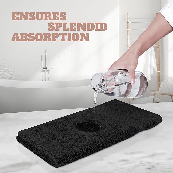 White Classic Wealuxe Black Washcloths 24 Pack - Image 5