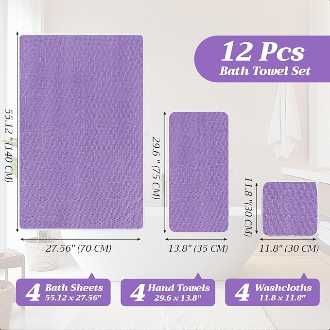 Gilprop 12 Pcs Soft Bath Towels Set - Image 2