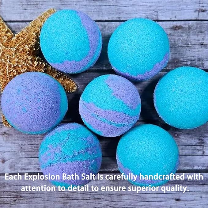Bath Bombs Salt Balls, 6 Natural Handmade Bath Bomb Kit, Organic Bathbombs - Image 4