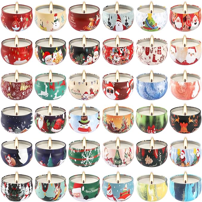 YOROXRG 36 Pack Christmas Scented Candles Gift Set 2.5oz Strong Fragrance jar by YOROXRG