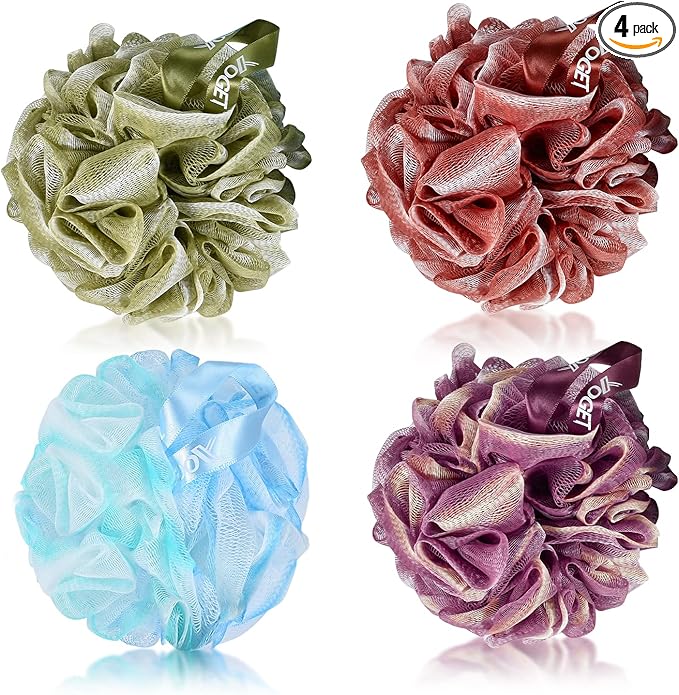 Yoget Bath Loofah Sponge, 4 Color 60G Loofah Exfoliating Body Scrubber by EasyYourLifeFromHere