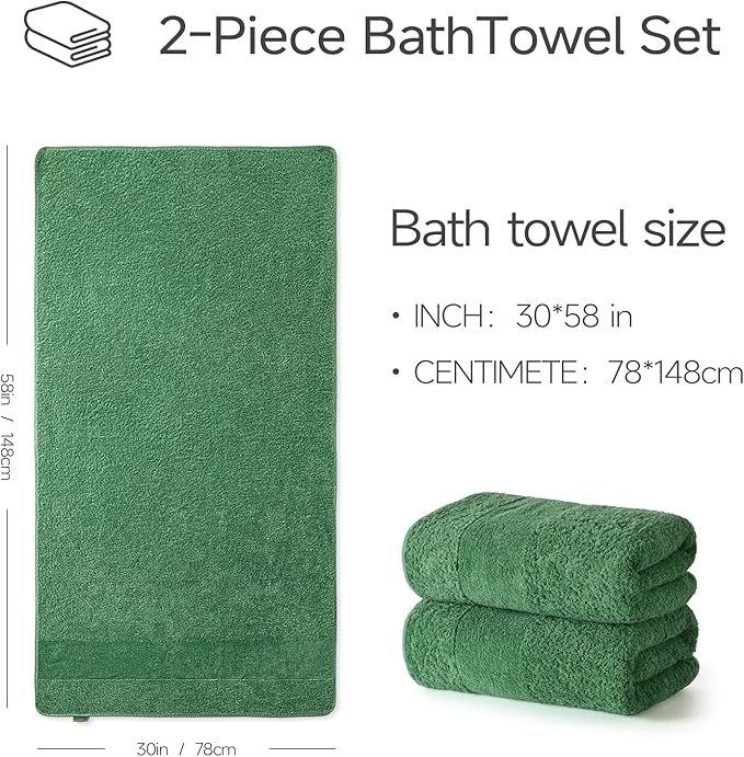 REDKISS Towels 2 Pack Luxury Extra Large Bath Towels Set 30 x 58 Inches – 100% - Image 2