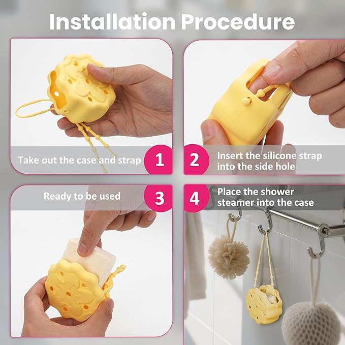 Silicone Shower Steamer Holder/Tray, Hangable&Durable Shower Steamer Hanger - Image 6