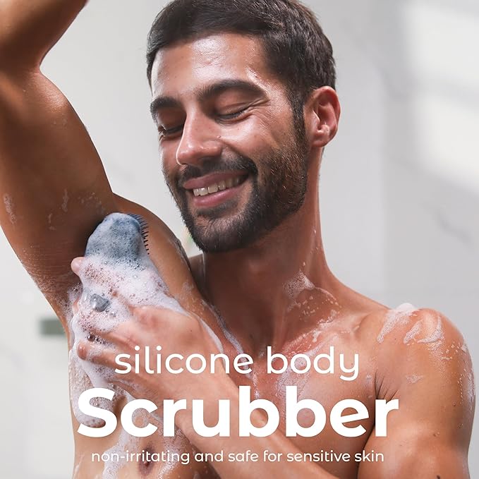 MainBasics Silicone Body Scrubber Dual-Sided Shower Loofah and Exfoliator - Image 2