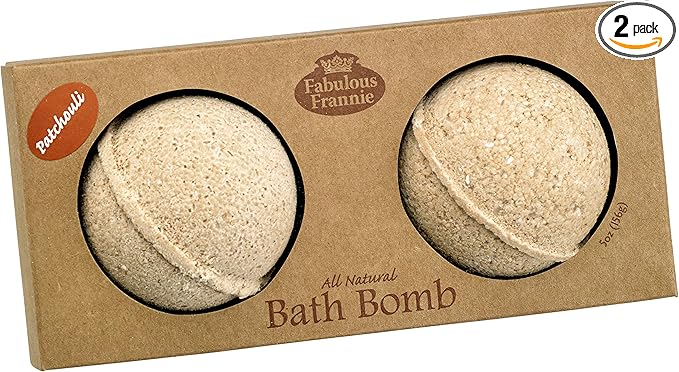 Fabulous Frannie Patchouli Natural, Handmade Bath Bomb Set, Rich in Essential by Fabulous+Frannie