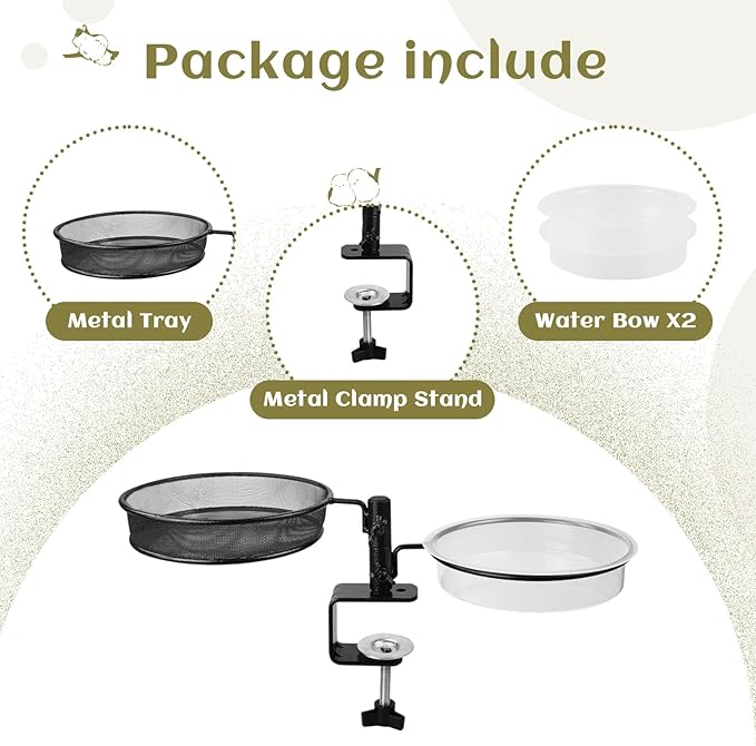 2 Pack Deck Bird Feeders Deck Mount Bird Bath Spa - Image 2