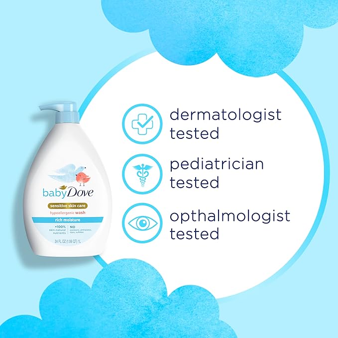 Baby Dove Sensitive Skin Hydrating Body Wash | Tear-Free & Hypoallergenic | - Image 3