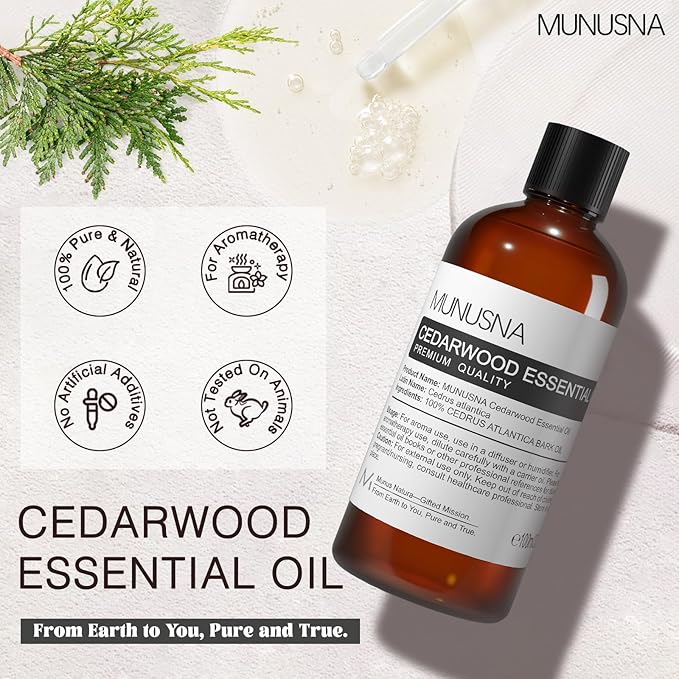 Cedarwood Essential Oil 100ML, 100% Pure Natural Cedarwood Oils Premium Grade - Image 2