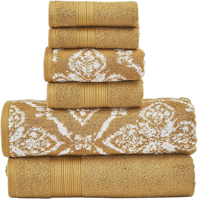 Modern Threads Amaris 6-Piece Reversible Yarn Dyed Jacquard Towel Set by ModernThreads