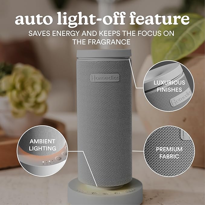 Homedics SereneScent Mini Fabric Rechargeable Waterless Diffuser, Cordless - Image 3
