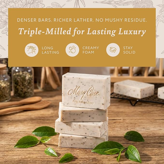 Mary Case Goat Milk & Tea Tree Bar Soap Set of 4 | Natural Soap - Image 3