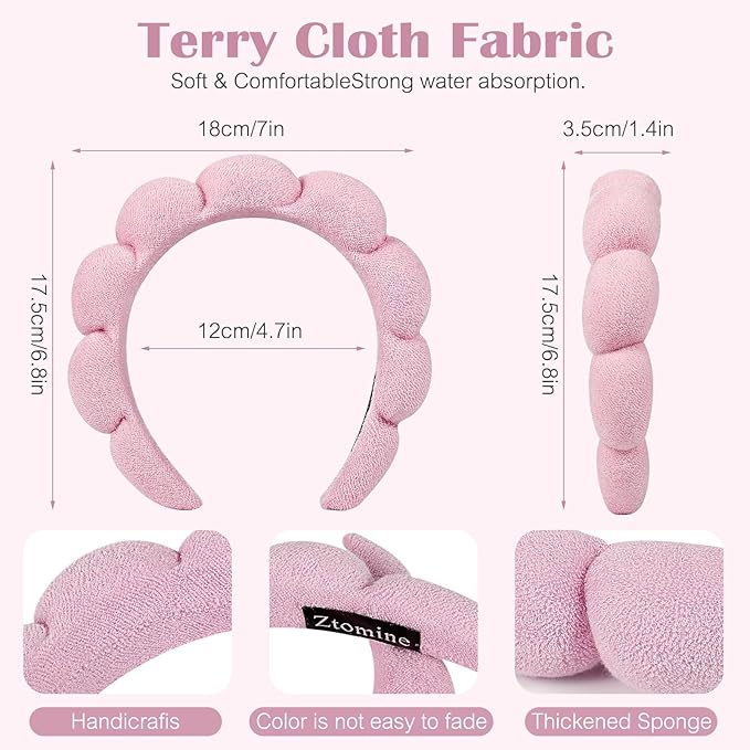 Ztomine Headband, Puffy Makeup Headbands - Image 6