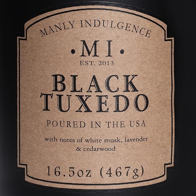 Manly Indulgence Black Tuxedo Jar Candle 16.5 oz - Image 5