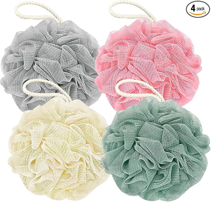 Rnoafmu Shower Loofah Bath Sponge, 60G Loofah Exfoliating Body Scrubber by RNOAFMU