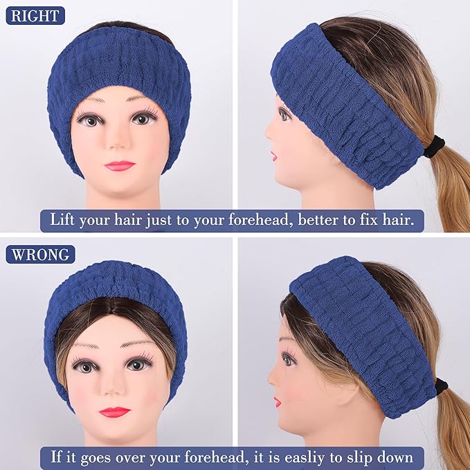 DiyJibb 9 Pcs Spa Headband for Washing Face, Skincare Headband and Wristband Set - Image 8