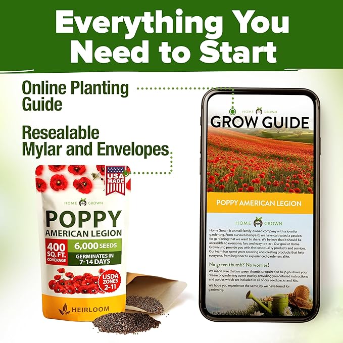 HOME GROWN American Legion Red Poppy Seeds - Image 8