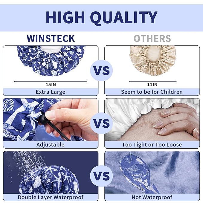 1 PCS Shower Cap, Double Layer & Adjustable Bathing Cap - Image 5
