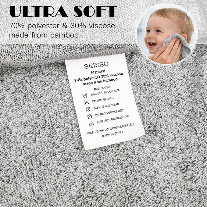 SEISSO 4 Pack Extra Large Bath Towels 63"x35", Bath Sheets - Image 8