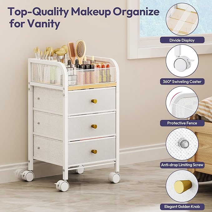 SWTYMIKI Rolling Makeup Organizer Cart - Image 8