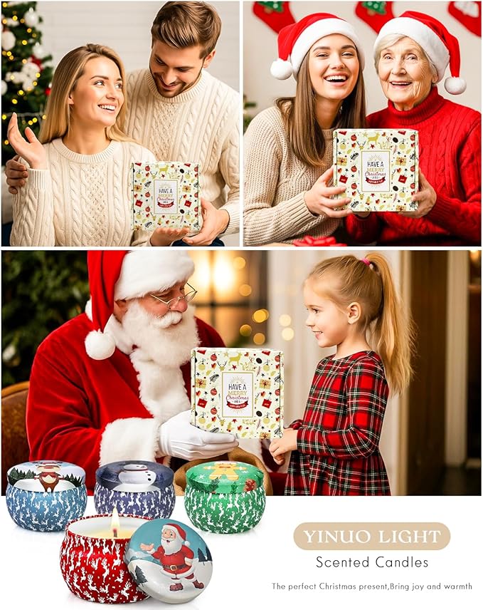Christmas Candle Gift Set for Women, 4 Pack Long Lasting Soy Wax Candles - Image 6