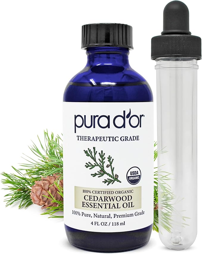 PURA D'OR Organic Cedarwood Essential Oil 100% Pure & Natural Therapeutic Grade by PURADOR