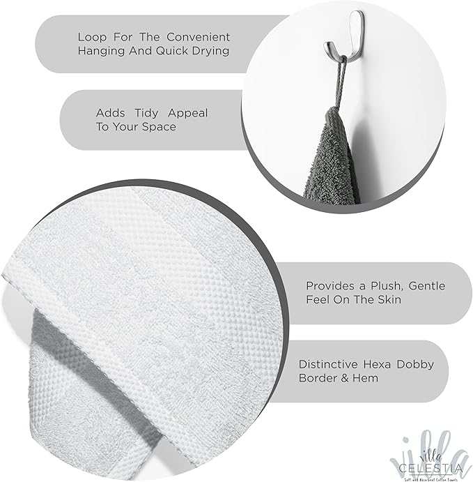 100% Combed Cotton Bathroom Towel Set of 8- 2 Bath Towels, 2 Hand Towels - Image 4