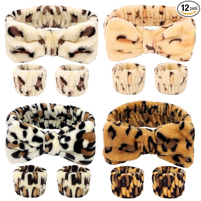 CIEHER 12 PCS Makeup Headband for Women Wrist Washband Scrunchies Cuffs for by CIEHER