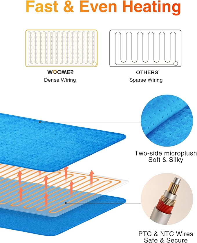 WOOMER Extra Large Heating Pad, Heat Pad - Image 3