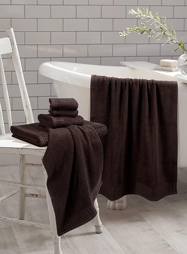 GLAMBURG 100% Cotton Ultra Soft 6 Pack Towel Set, Contains 2 Bath Towels 28x55 - Image 3