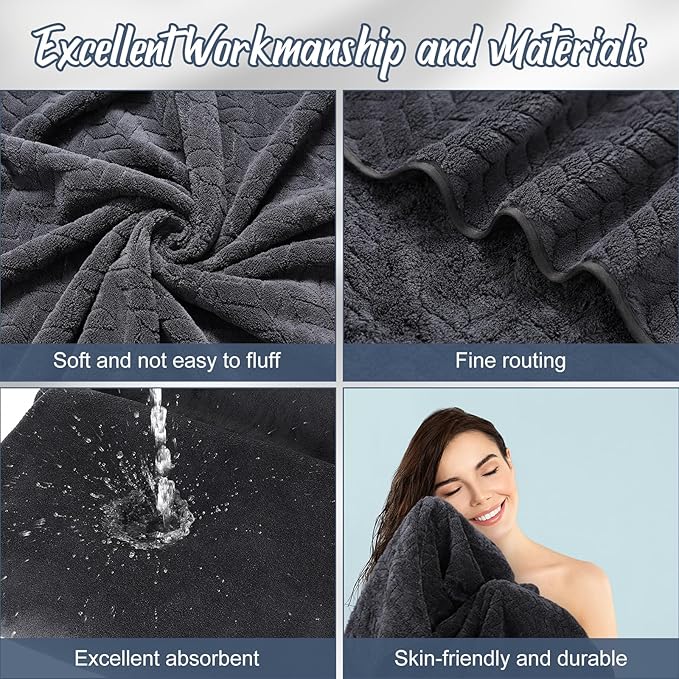 SmoothNovelty 16 Pack Microfiber Bath Towels Bulk 27'' x 60'' Oversized Size - Image 3