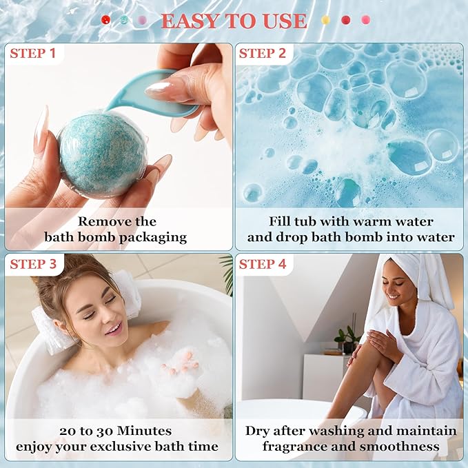 Bath Bombs for Women Gift Set, Handmade Bubble Bath Fizzy, for Bubble Bath Spa - Image 5