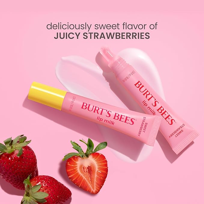 Burt’s Bees Lip Milk, Daily Lip Moisturizer, Sweet Strawberry, Vitamin Enriched - Image 7
