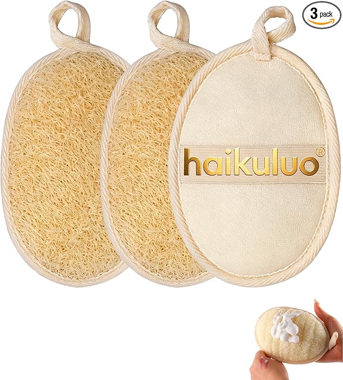 Natural Loofah Exfoliating Body Scrubber, Bath Shower Loofah Sponge by haikuluoNaturalLoofah