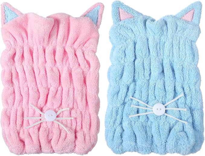 2Pcs Microfiber Hair Towel Wrap, Microfiber Hair Drying Towel Wraps by Unknown