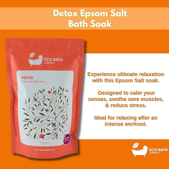 Eco Bath London Detox Epsom Salt Bath Soak – Pouch 2.2 LB | Made in UK | - Image 2