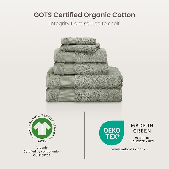 BIOWEAVES 100% Organic Cotton 700 GSM Plush Luxury Bath Towels - Image 8
