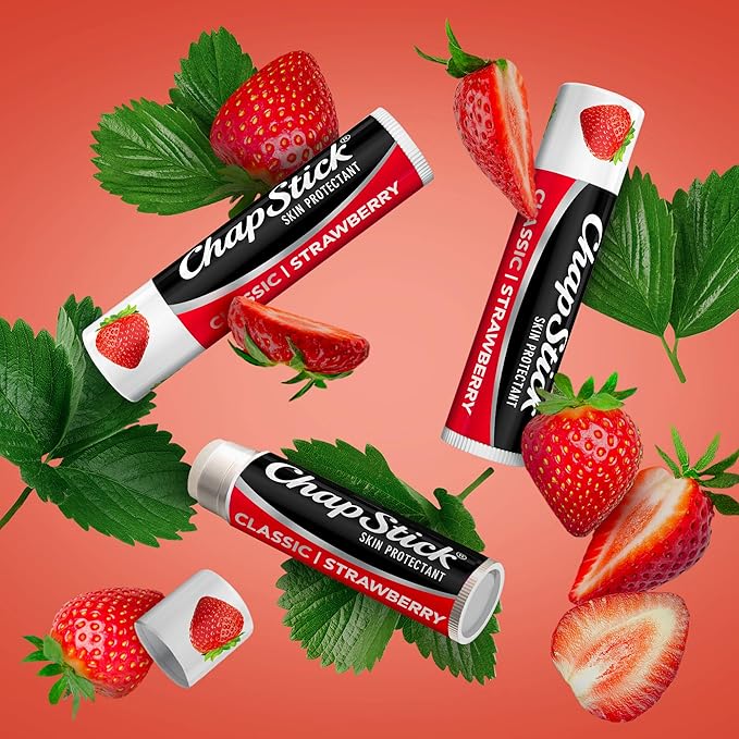 ChapStick Lip Care, Classic Strawberry 12-Count – Bulk Lip Balm, Fruity & Sweet - Image 8