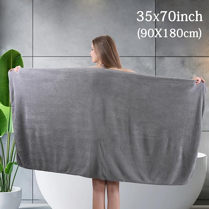 Ycosy 4 Pack Extra Large Microfiber Bath Towels Set, 35x70 inches, Less Lint - Image 2