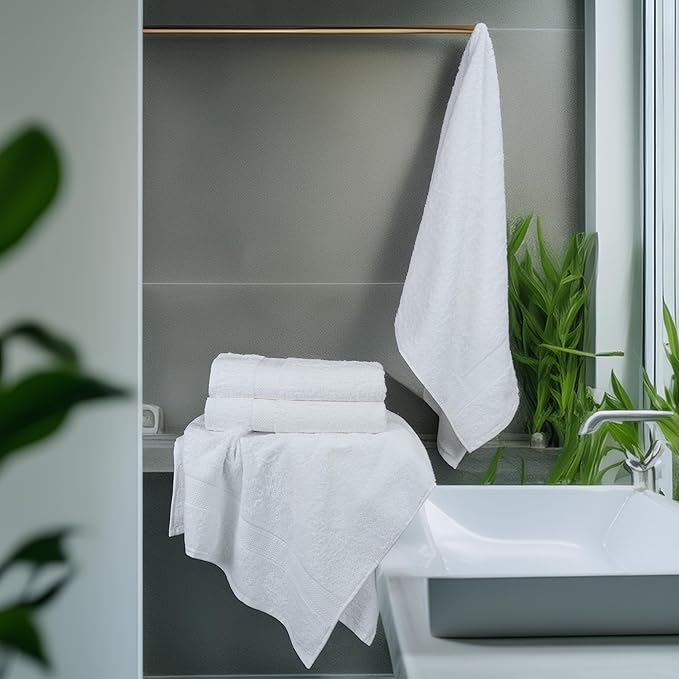 Commercial Bulk Pack of 12 Bath Towels – 100% Cotton Terry 24" x 48" – Ideal - Image 7