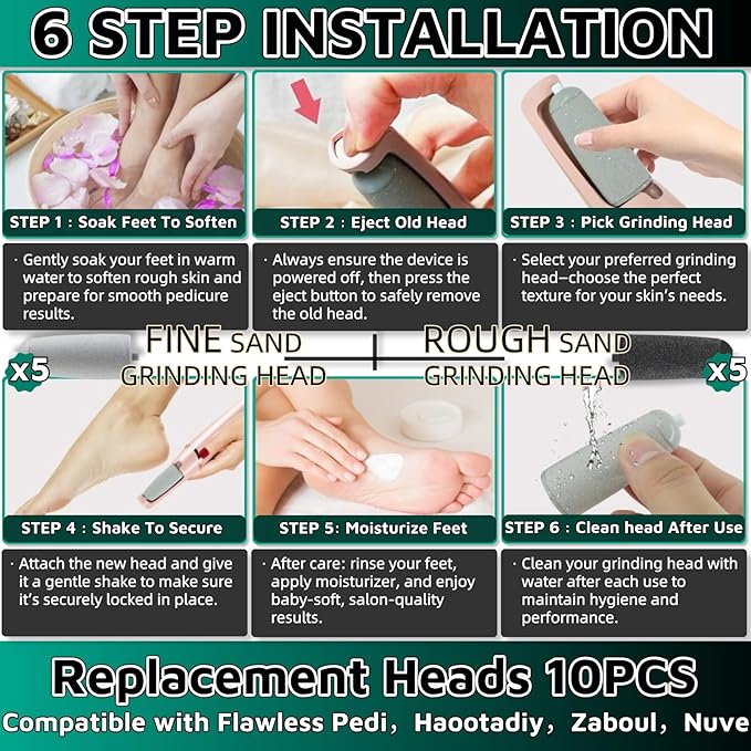 10 Pack Pedicures Replacement Heads - Image 4