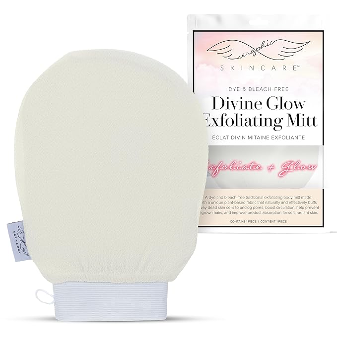 Seraphic Skincare Divine Glow Exfoliating Mitt – 100%, Bleach-Free Vegan by SeraphicSkincare