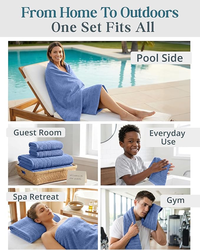 Casa Platino Cotton Bath Towel 18 Piece Set - Image 6