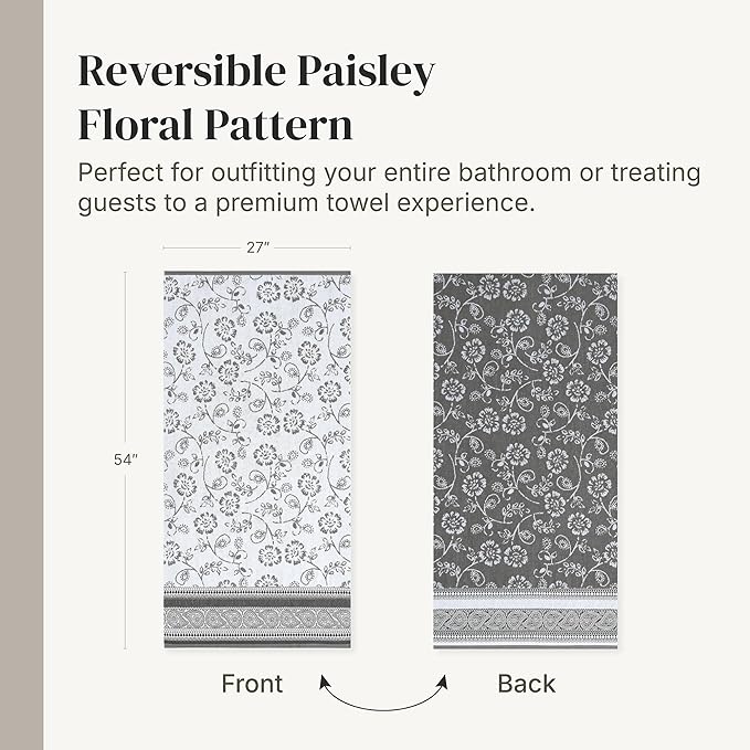 Modern Threads Floral Trail 6-Piece 100% Cotton Towel Set – Reversible Yarn - Image 6